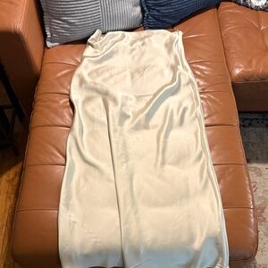 Zara Elegant Cream Satin Tube Dress